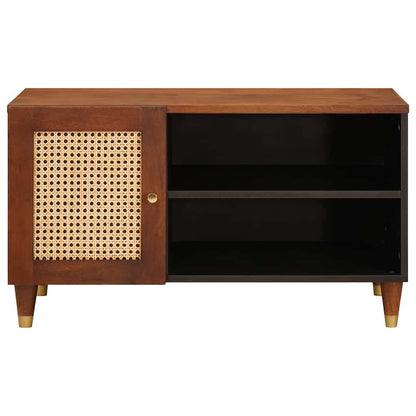 vidaXL TV-Schränk mit Regal Braun 80 x 31,5 x 46 cm Massivholz Mango