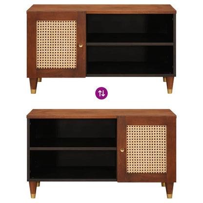 vidaXL TV-Schränk mit Regal Braun 80 x 31,5 x 46 cm Massivholz Mango