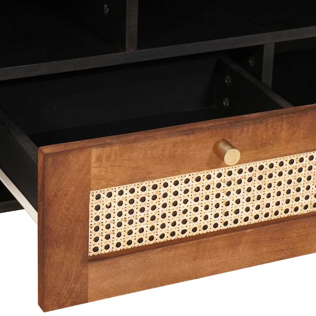 vidaXL TV-Schränk mit Regal Braun 100 x 33,5 x 46 cm Massivholz Mango