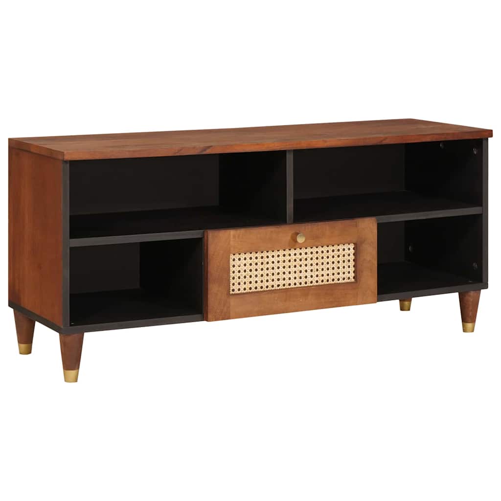 vidaXL TV-Schränk mit Regal Braun 100 x 33,5 x 46 cm Massivholz Mango
