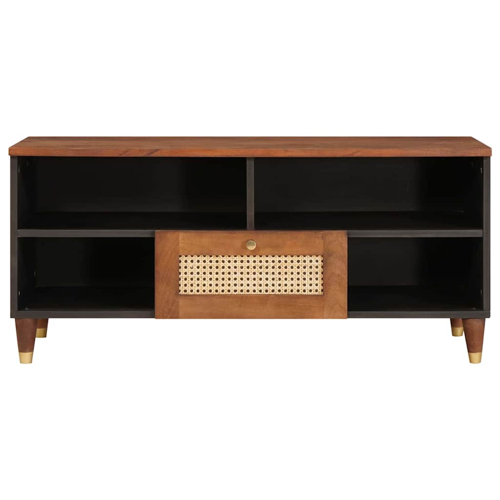 vidaXL TV-Schränk mit Regal Braun 100 x 33,5 x 46 cm Massivholz Mango