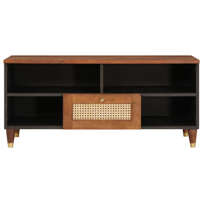 vidaXL TV-Schränk mit Regal Braun 100 x 33,5 x 46 cm Massivholz Mango