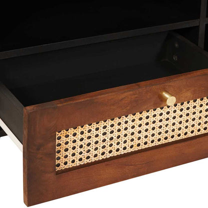 vidaXL TV-Schränk mit Regal Braun 80 x 33,5 x 46 cm Massivholz Mango