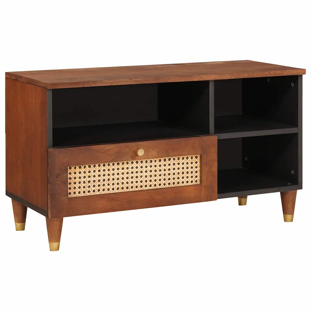vidaXL TV-Schränk mit Regal Braun 80 x 33,5 x 46 cm Massivholz Mango