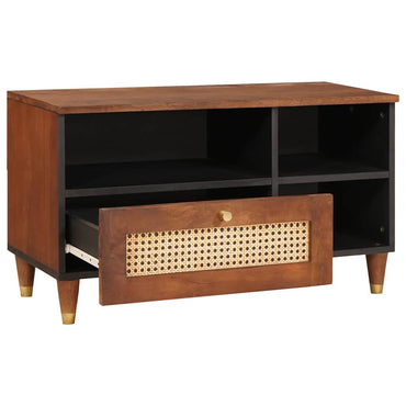 vidaXL TV-Schränk mit Regal Braun 80 x 33,5 x 46 cm Massivholz Mango