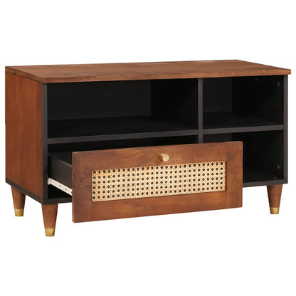 vidaXL TV-Schränk mit Regal Braun 80 x 33,5 x 46 cm Massivholz Mango