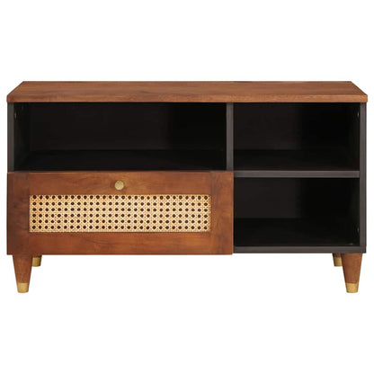 vidaXL TV-Schränk mit Regal Braun 80 x 33,5 x 46 cm Massivholz Mango