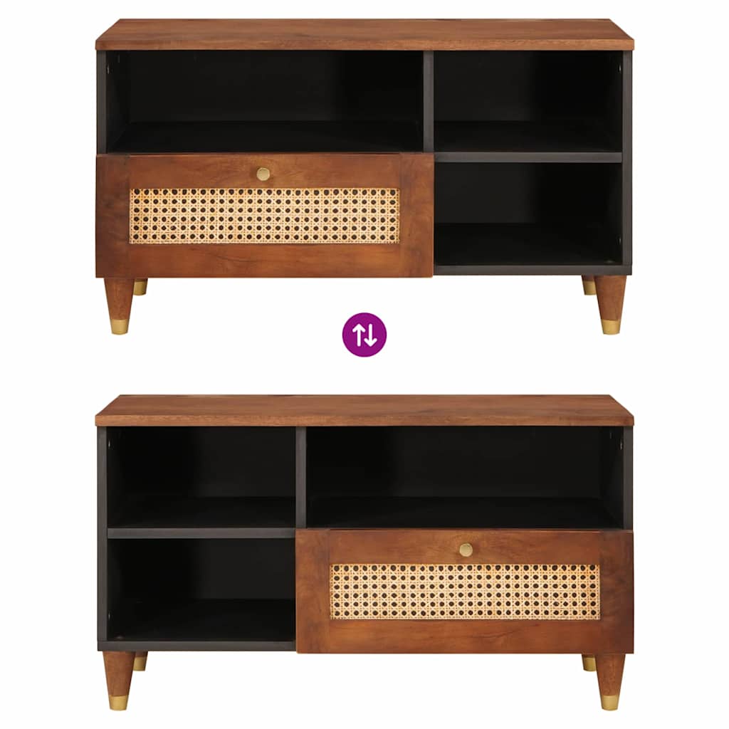 vidaXL TV-Schränk mit Regal Braun 80 x 33,5 x 46 cm Massivholz Mango