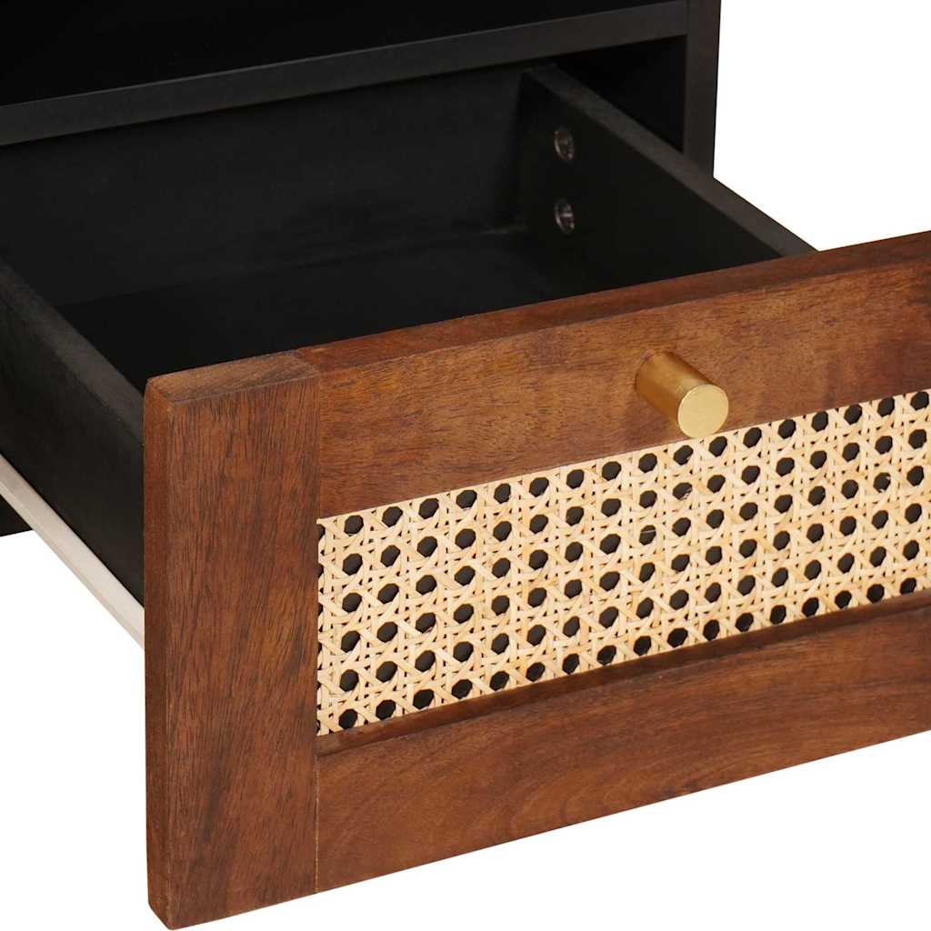 vidaXL TV-Schränk mit Regal Braun 100 x 33,5 x 46 cm Massivholz Mango