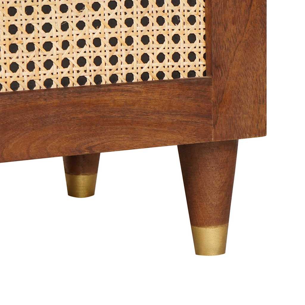 vidaXL TV-Schränk mit Regal Braun 100 x 33,5 x 46 cm Massivholz Mango