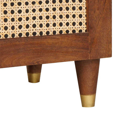 vidaXL TV-Schränk mit Regal Braun 100 x 33,5 x 46 cm Massivholz Mango