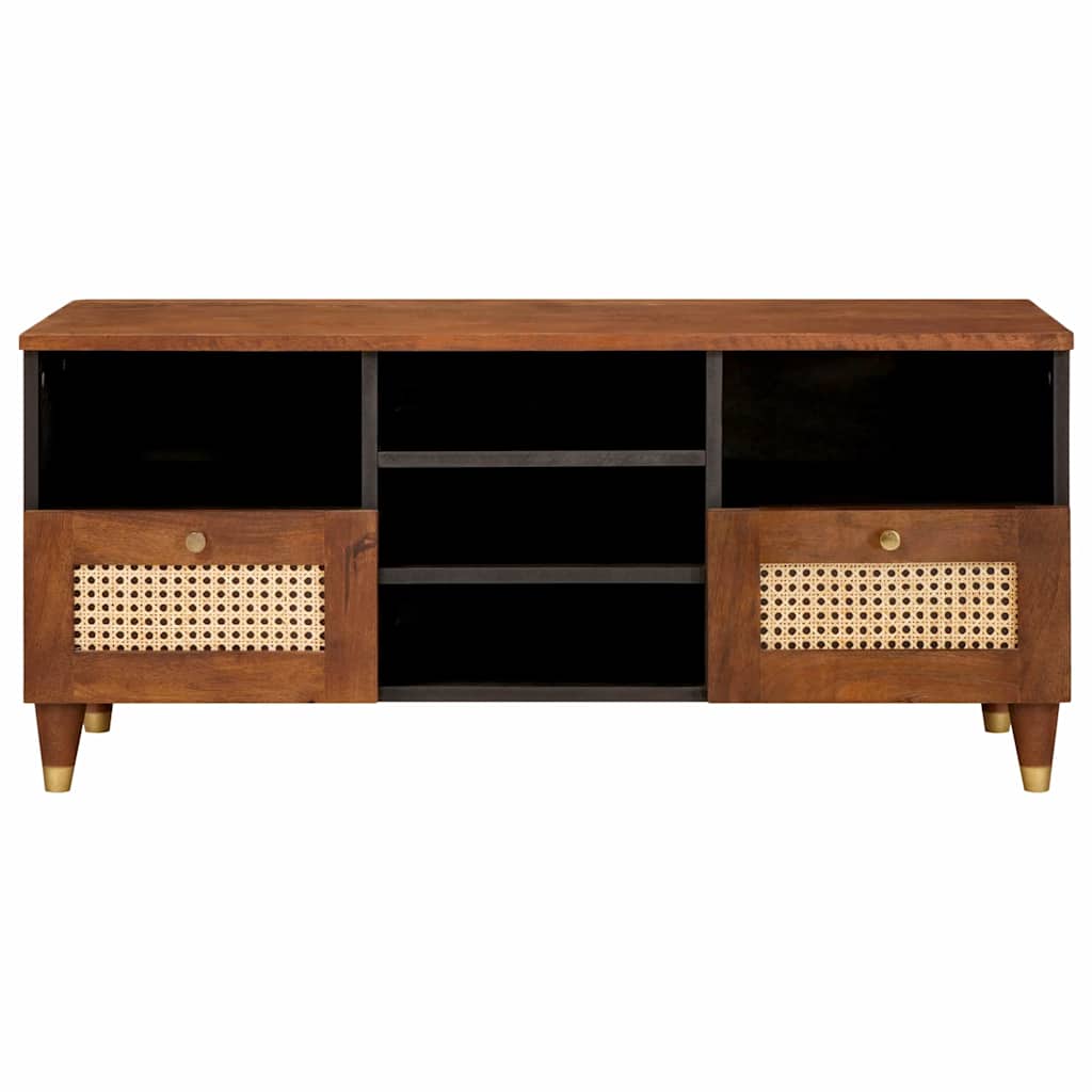 vidaXL TV-Schränk mit Regal Braun 100 x 33,5 x 46 cm Massivholz Mango
