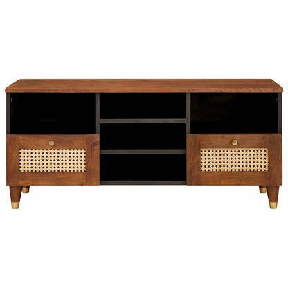 vidaXL TV-Schränk mit Regal Braun 100 x 33,5 x 46 cm Massivholz Mango