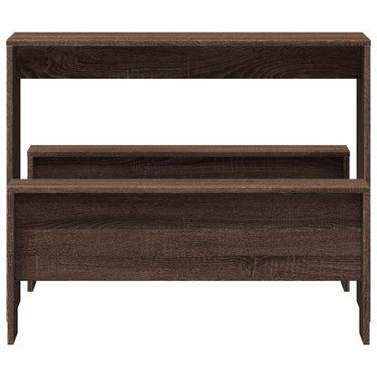 vidaXL Ensemble table à manger et bancs 3 pcs Marron aspect chêne Bois d'ingénierie