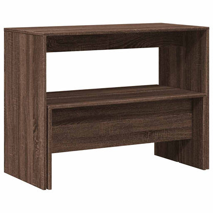 vidaXL Ensemble table à manger et bancs 3 pcs Marron aspect chêne Bois d'ingénierie