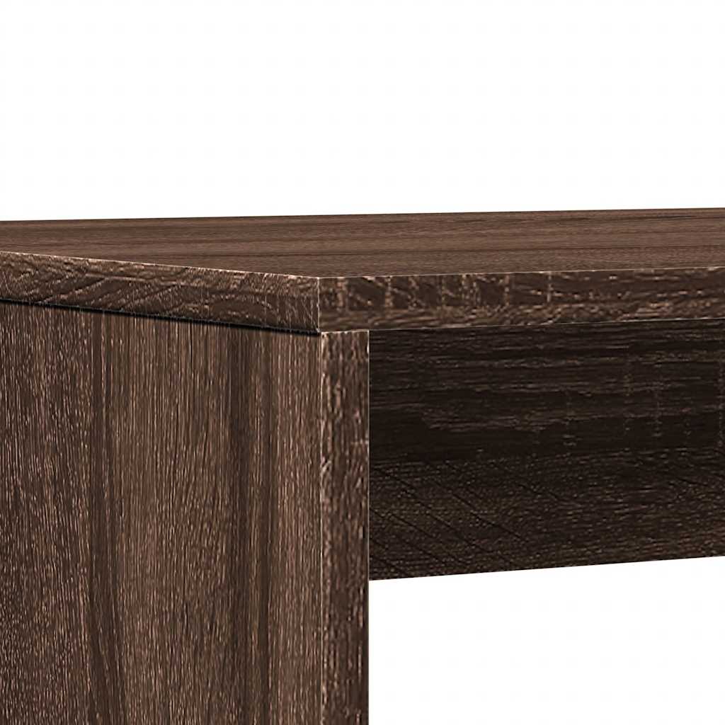 vidaXL Ensemble table à manger et bancs 3 pcs Marron aspect chêne Bois d'ingénierie