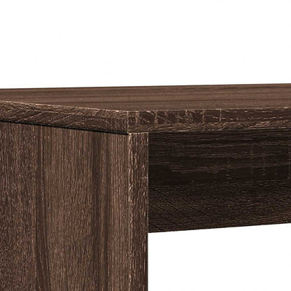 vidaXL Ensemble table à manger et bancs 3 pcs Marron aspect chêne Bois d'ingénierie