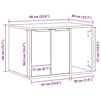 Katzenklo Grau Sonoma 60x40x40 cm Holzwerkstoff