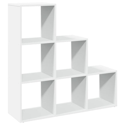 vidaXL Raumteiler Bücherregal 3-stufig Weiß 99x29x99 cm Holzwerkstoff