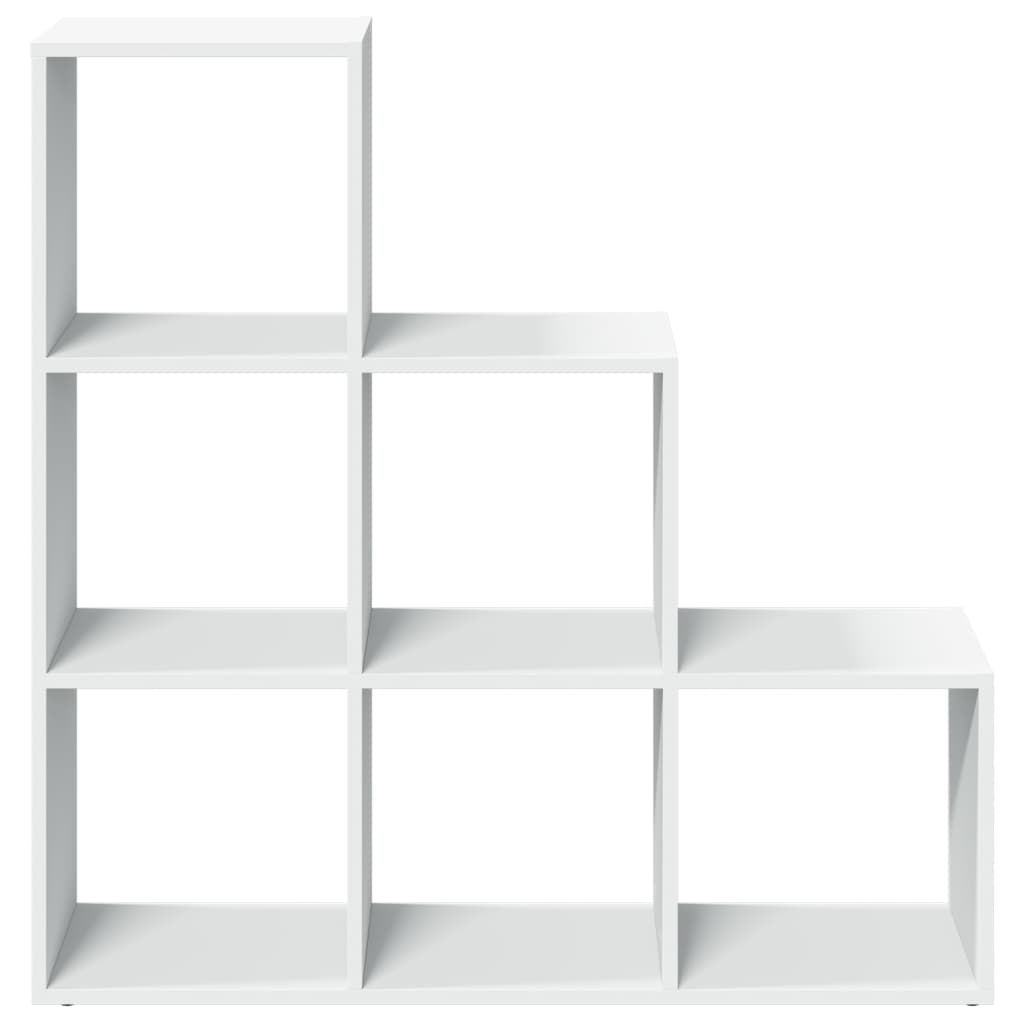 vidaXL Raumteiler Bücherregal 3-stufig Weiß 99x29x99 cm Holzwerkstoff