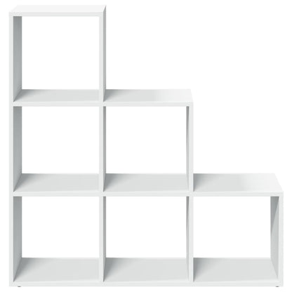 vidaXL Raumteiler Bücherregal 3-stufig Weiß 99x29x99 cm Holzwerkstoff