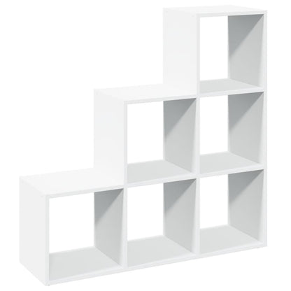 vidaXL Raumteiler Bücherregal 3-stufig Weiß 99x29x99 cm Holzwerkstoff