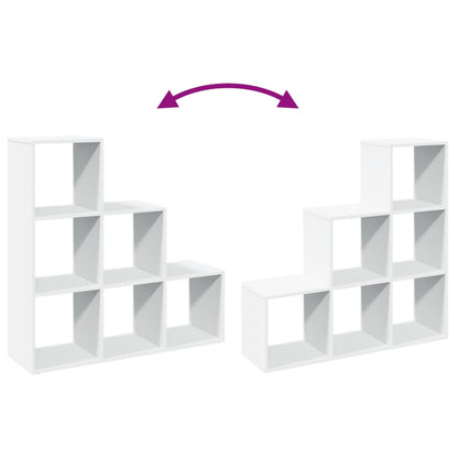 vidaXL Raumteiler Bücherregal 3-stufig Weiß 99x29x99 cm Holzwerkstoff