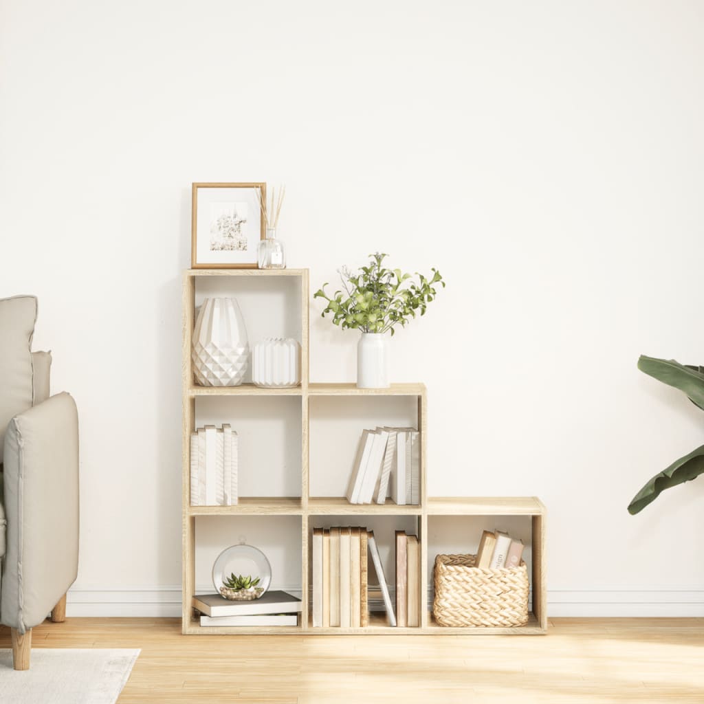 vidaXL Bibliothèque-Séparateur de Pièce 3 Étagères Chêne Sonoma 99x29x99 cm