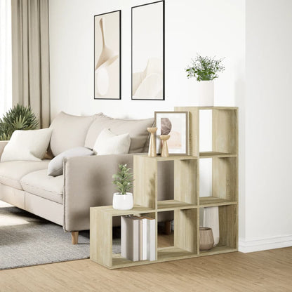 vidaXL Bibliothèque-Séparateur de Pièce 3 Étagères Chêne Sonoma 99x29x99 cm