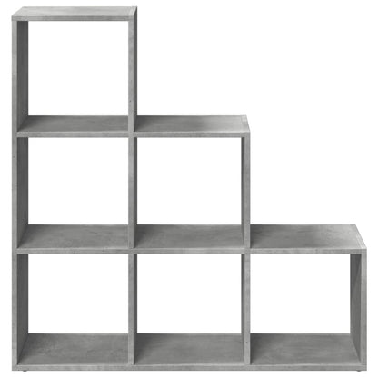vidaXL Raumteiler-Bücherregal 3 Etagen Betongrau 99x29x99 cm