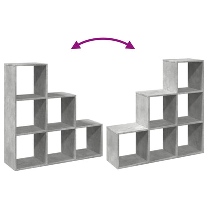 vidaXL Raumteiler-Bücherregal 3 Etagen Betongrau 99x29x99 cm