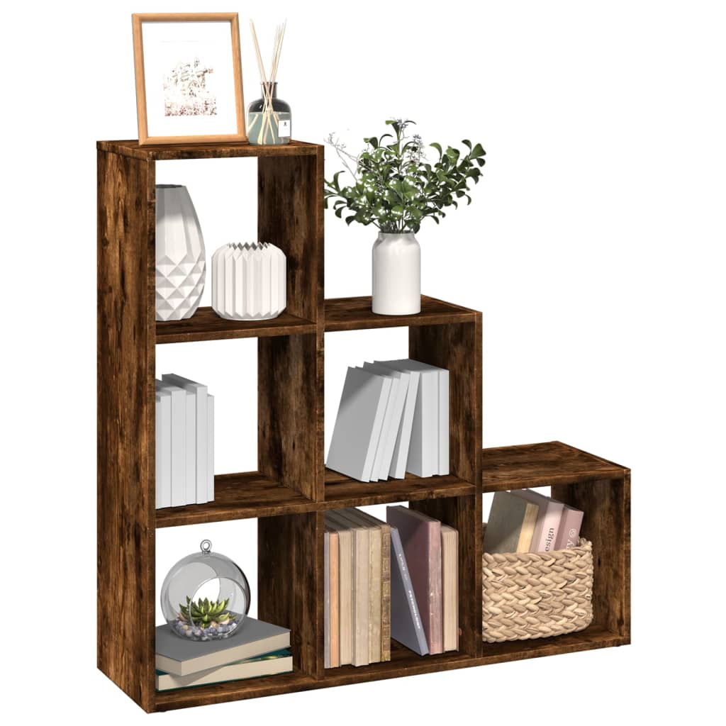 vidaXL Étagère de séparation de pièce à 3 niveaux chêne fumé 99x29x99 cm