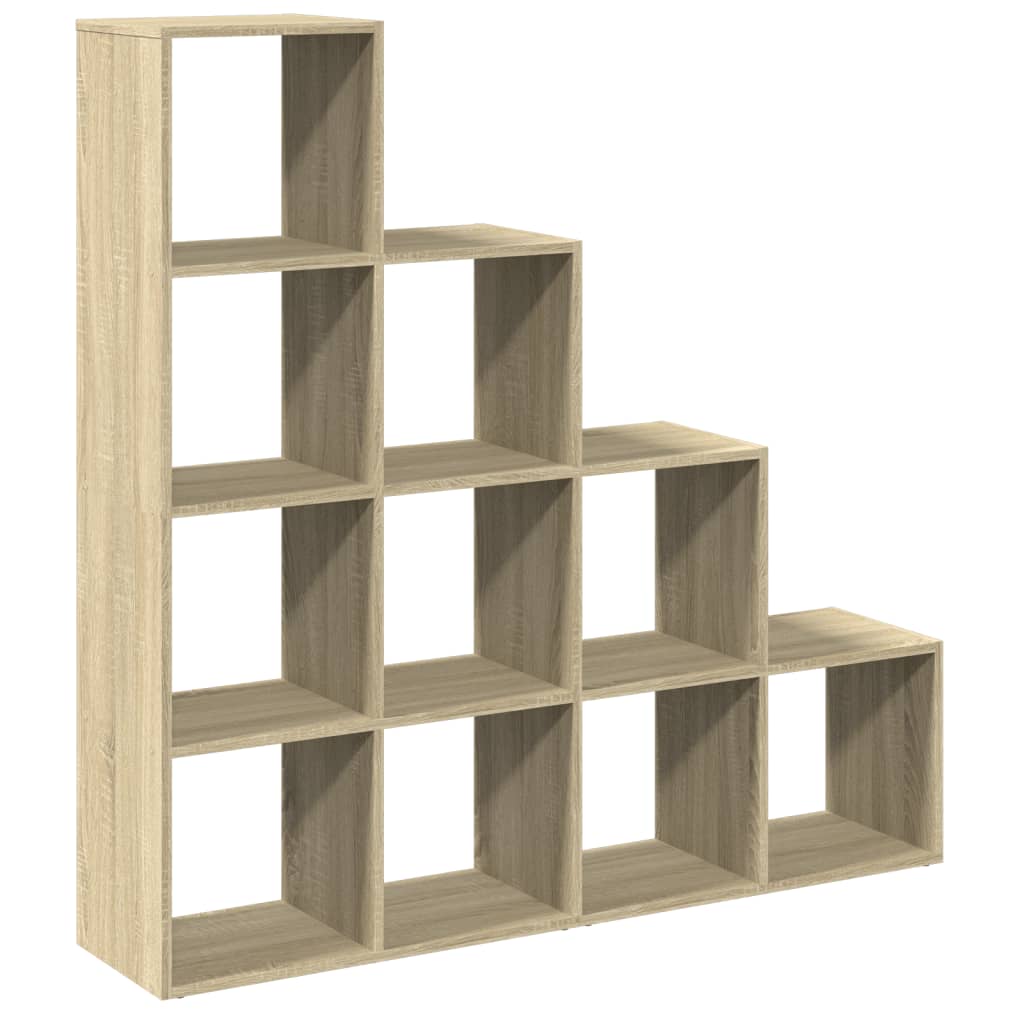 vidaXL Bibliothèque en guise de séparateur de pièce 4 niveaux chêne Sonoma 131,5x29x131,5 cm