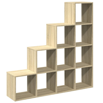 vidaXL Bibliothèque en guise de séparateur de pièce 4 niveaux chêne Sonoma 131,5x29x131,5 cm