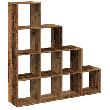 vidaXL Bibliothèque séparateur de pièce 4 niveaux aspect bois recyclé 131,5x29x131,5 cm