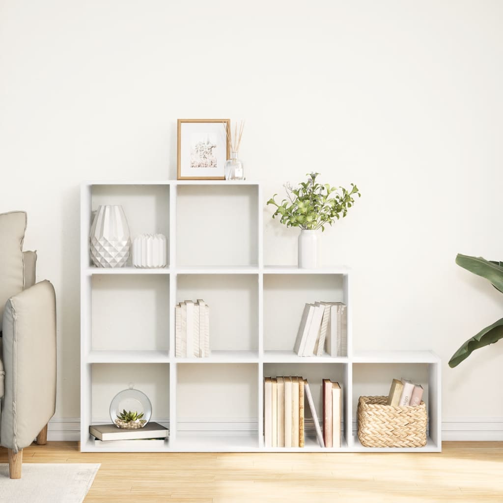 vidaXL Bibliothèque/Séparateur de Pièce 3 Niveaux Blanc 137,5x29x103,5 cm