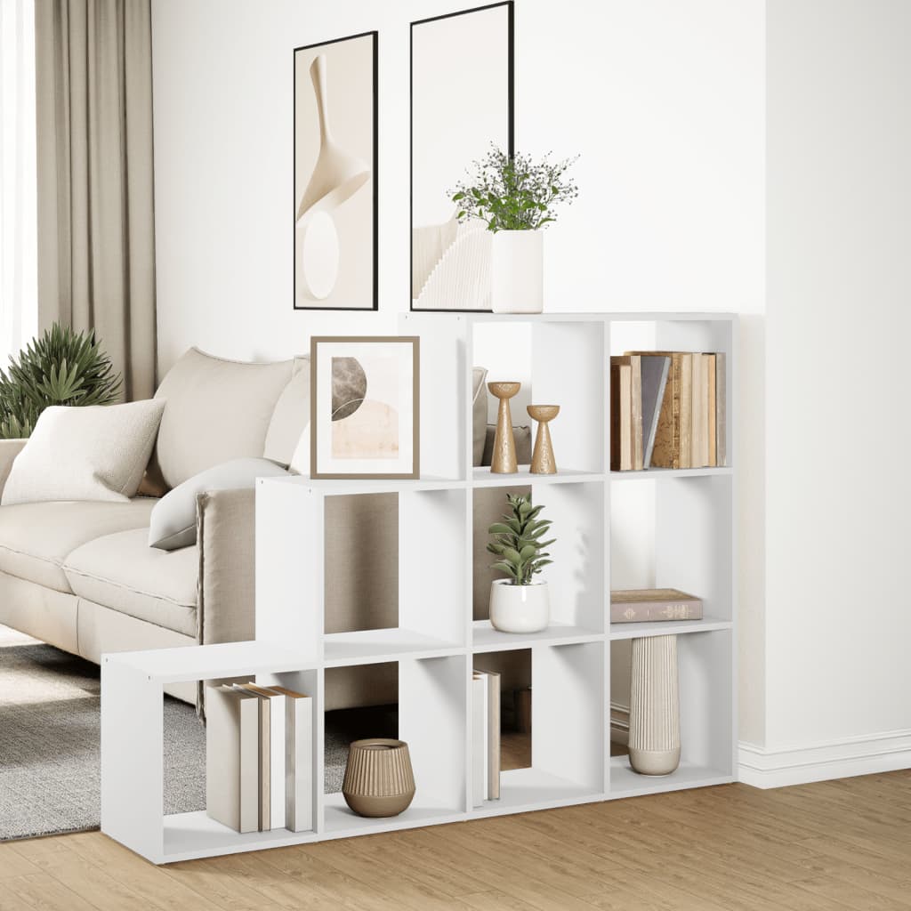 vidaXL Bibliothèque/Séparateur de Pièce 3 Niveaux Blanc 137,5x29x103,5 cm