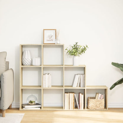 vidaXL Raumteiler-Bücherregal 3 Stufen Sonoma-Eiche 137,5x29x103,5 cm