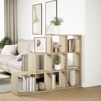 vidaXL Raumteiler-Bücherregal 3 Stufen Sonoma-Eiche 137,5x29x103,5 cm