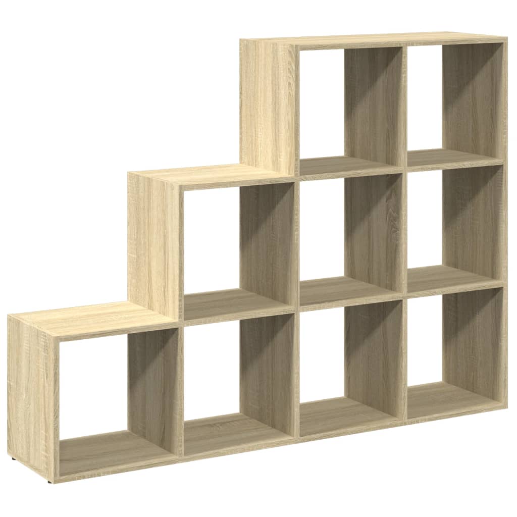 vidaXL Raumteiler-Bücherregal 3 Stufen Sonoma-Eiche 137,5x29x103,5 cm