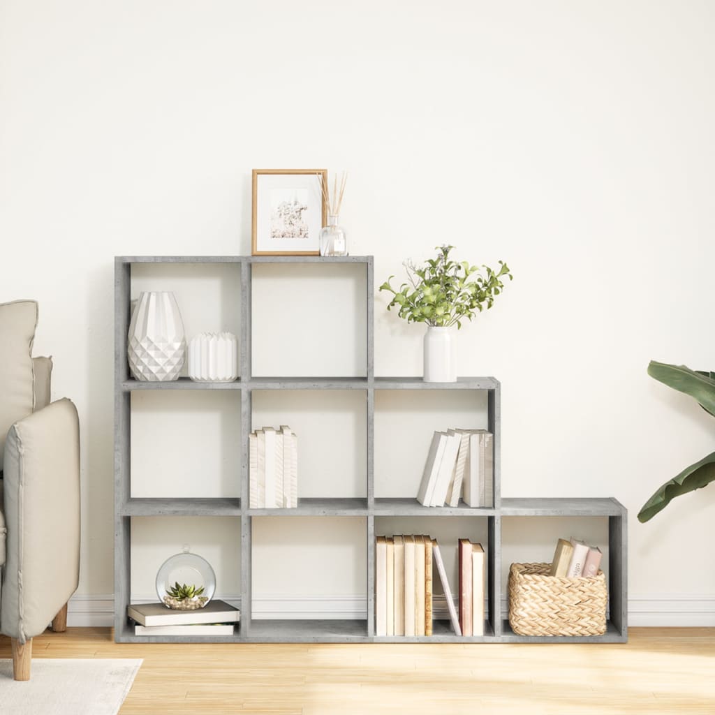 vidaXL Étagère de séparation de pièce 3 niveaux gris béton 137,5x29x103,5 cm