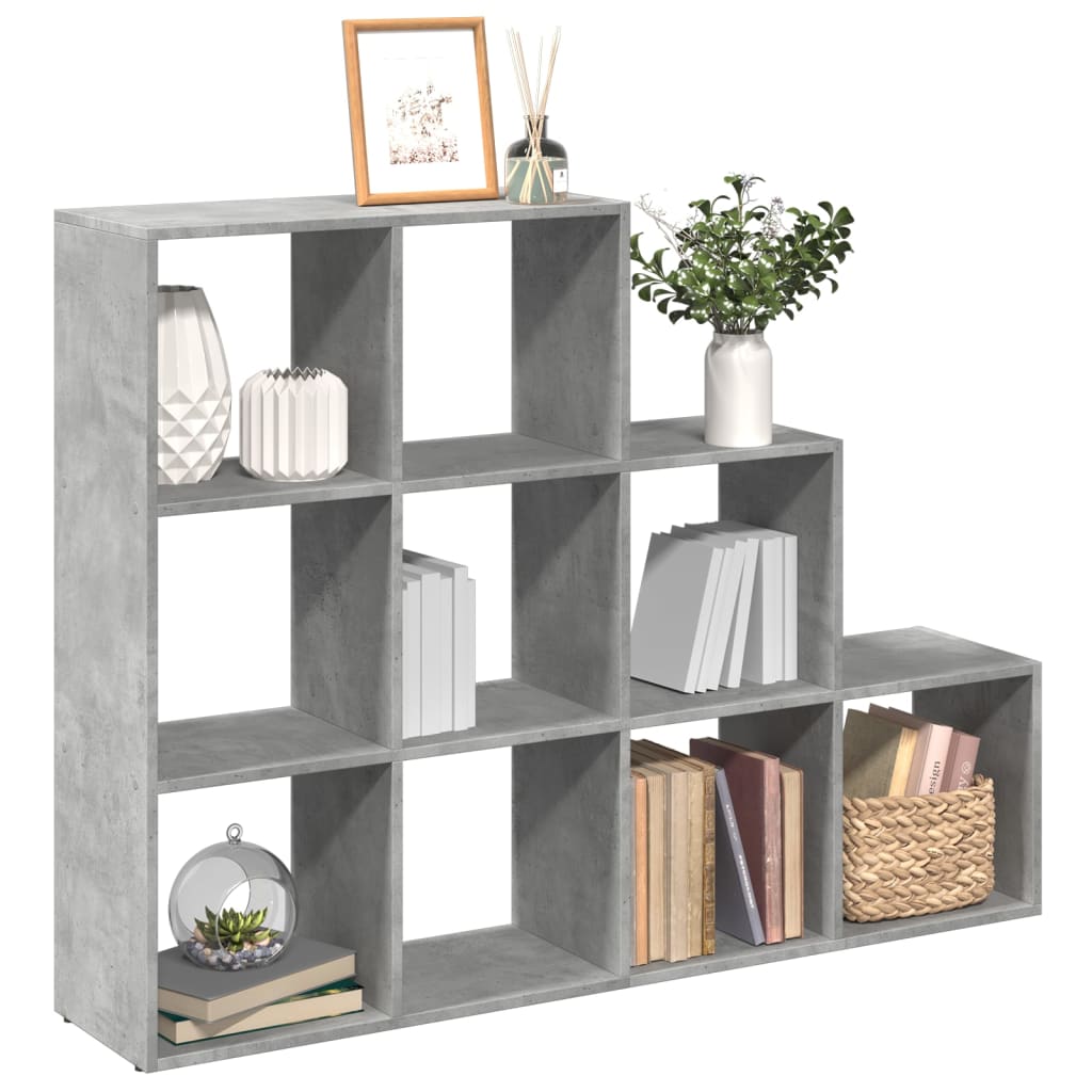 vidaXL Étagère de séparation de pièce 3 niveaux gris béton 137,5x29x103,5 cm