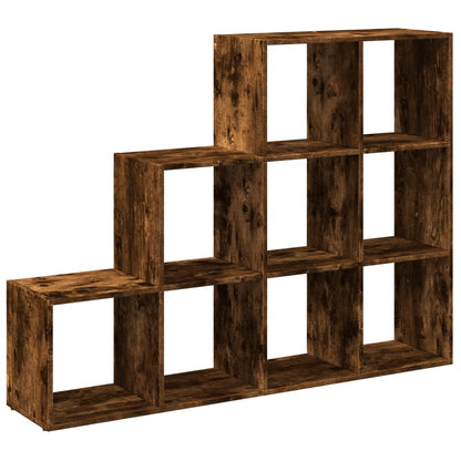 vidaXL Raumteiler-Bücherregal 3 Stufen Räuchereiche 137,5x29x103,5 cm