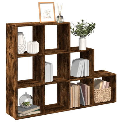 vidaXL Raumteiler-Bücherregal 3 Stufen Räuchereiche 137,5x29x103,5 cm