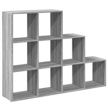 vidaXL Bibliothèque-séparateur de pièce à 3 niveaux Gris Sonoma 137,5x29x103,5 cm