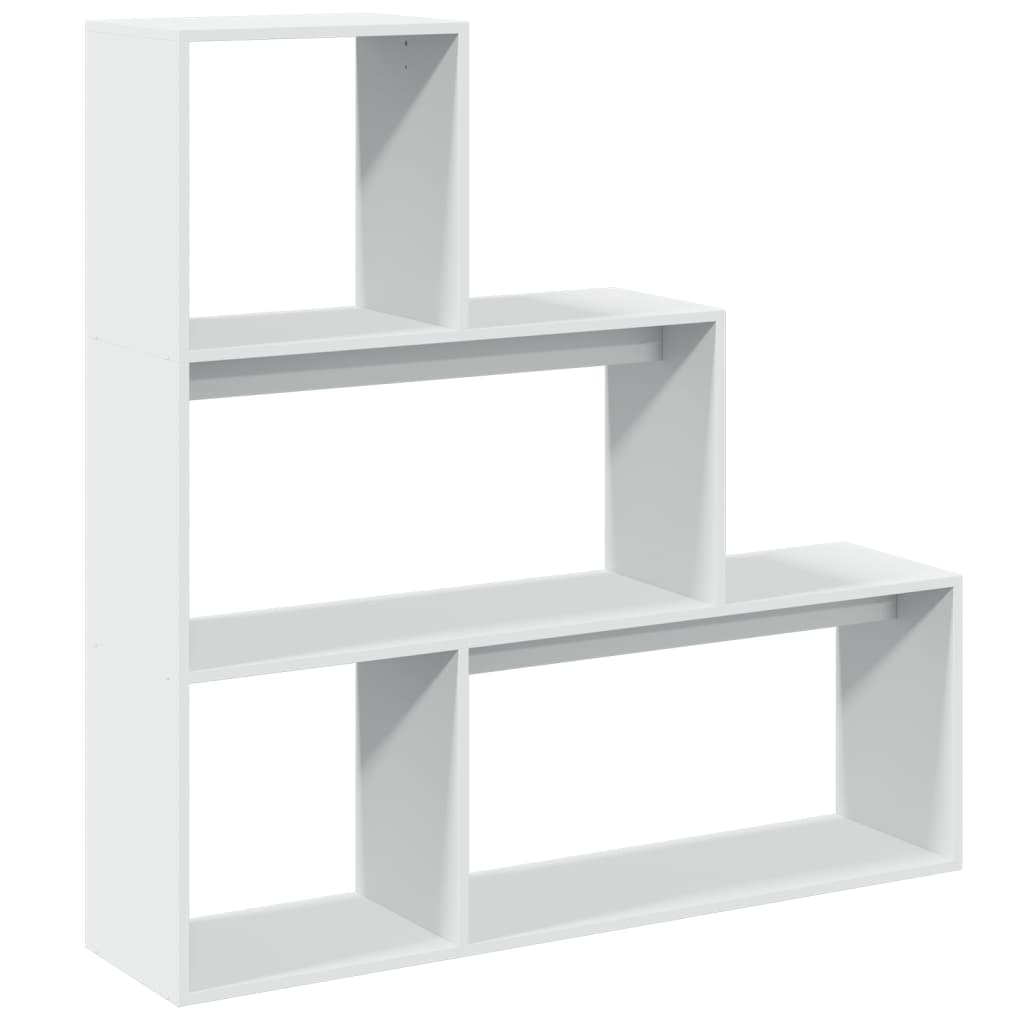 vidaXL Étagère séparateur de pièce 3 niveaux Blanc 123x29x123 cm Bois d'ingénierie
