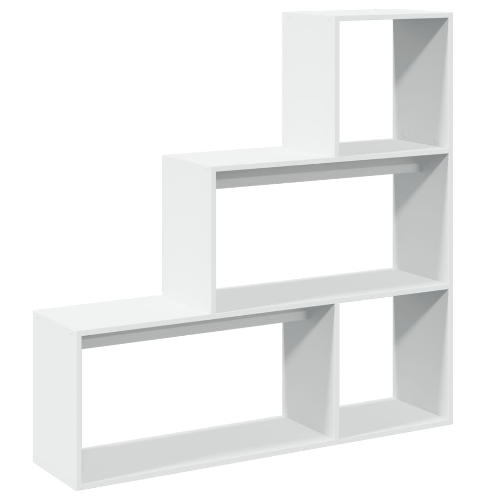 vidaXL Étagère séparateur de pièce 3 niveaux Blanc 123x29x123 cm Bois d'ingénierie