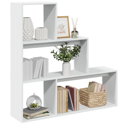 vidaXL Étagère séparateur de pièce 3 niveaux Blanc 123x29x123 cm Bois d'ingénierie