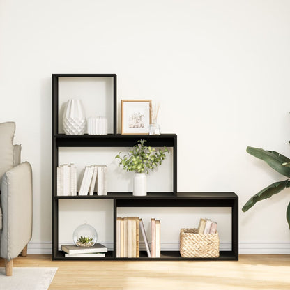 vidaXL Raumteiler-Bücherregal 3 Stufen Schwarz 123x29x123 cm