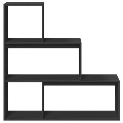 vidaXL Raumteiler-Bücherregal 3 Stufen Schwarz 123x29x123 cm
